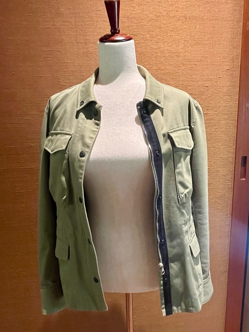 rag & bone Olive Green Utility Jacket with Front Zip